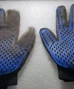 DELOMO Upgrade Pet Grooming Gloves Cat Brushes for Gentle Shedding - Efficient Pets Hair Remover Mittens - Dog Washing Gloves for Long and Short Hair Dogs & Cats & Horses - 1 Pair (Blue) 1A Blue- 1 Pair 46 81GQODnLPBL