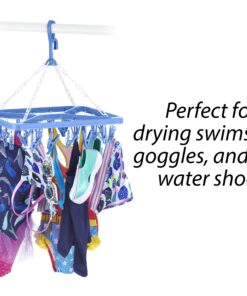 Whitmor Clip and Drip Hanger - Hanging Drying Rack - 26 Clips,Blue 21 81GQa7lRTFL