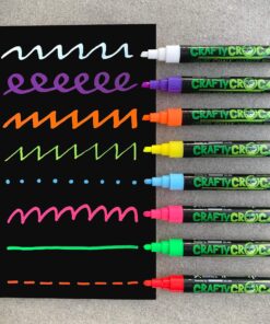 Liquid Chalk Markers for Blackboards - Use as Glass Window Markers, Mirror Pens, Blackboard or Chalkboard Markers - 8 Bold Neon Colors - Wet or Dry Erase Chalk Pens for Easy Clean Up Standard Ink 14 81GR3IjzLGL