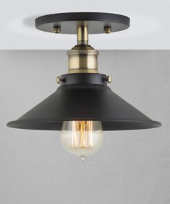 Linea di Liara Andante Black Flush Mount Ceiling Light Fixture Farmhouse Rustic Flush Light Kitchen Lighting Bedroom Bathroom Hallway Light Fixtures Vintage Industrial Semi Flush Mount Lighting Fixture Only Antique Brass 9 81GS8bmlP3L