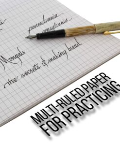 U.S. Art Supply (Pack of 2 Pads) - 9" x 12" Premium Calligraphic Practice Paper Pad, 19 Pound Bond (70gsm), Pad of 50-Sheets, Calligraphy Paper with Printed Practice Rule and Slanted Grid 24 81GTHgbbPL