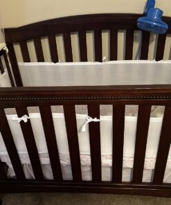 BreathableBaby Breathable Mesh Liner for Full-Size Cribs, Classic 3mm Mesh, White (Size 4FS Covers 3 or 4 Sides) 41 81GTJSa21QL