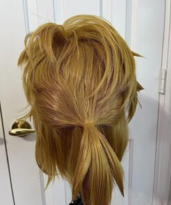 Linfairy Short Blonde Wig Halloween Cosplay Wig For Men Braid with 2 Elf Ear 42 81GVjmiBXXL