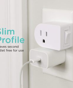 Cordinate Grounded Outlet On/Off Power Switch, 3 Prong, Plug in Adapter, Easy to Install, For Indoor Lights and Small Appliances, Energy Saving, White, 49968, 1 Pack On/Off Switch 9 81GWoNRz29L