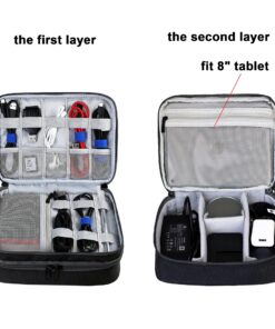 Tech Cable Organizer Bag Electronics Charger IT Accessories Cord Wire Case for Travel (Black) 28 81GXCnD8uWL