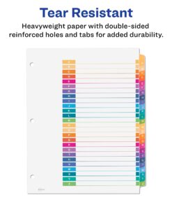 Avery A-Z Tab Dividers for 3 Ring Binders, Customizable Table of Contents, Multicolor Tabs, 1 Set (11125), 0.281 H x 11.0 L x 11.0 W Classic 18 81GXMAVp1KL