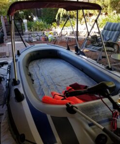 MSC 3 Bow 4 Bow Bimini Top Boat Cover with Rear Support Pole and Storage Boot (Burgundy, 3 Bow 6'L x 46" H x 54"-60" W) 3 Bow 6'L x 46"H x 54"-60"W Burgundy 19 81GXROEf0BL