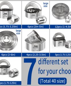 M JINGMEI Round Cookie Biscuit Cutter Set 12 Pieces Graduated Circle Pastry Cutters 18/8 Stainless Steel Cookie Cutters1inch - 4 1/2inch Donut Cutter Ring Molds 12pcs(1-4.5in) 11 81GY3n1qIDL