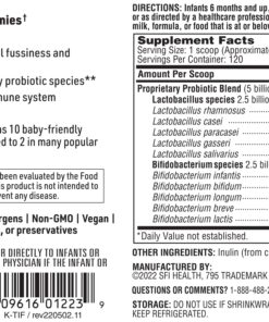 Klaire Labs Ther-Biotic Baby - Infant Probiotic Powder - Bifidobacterium Infantis & More - Gut & Immune Support Baby Probiotics - Hypoallergenic - Mix with Breast Milk or Food (120 Servings) 2.33 Ounce (Pack of 1) 13 81GYIcJgcRL