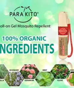 PARAKITO Roll-on Gel Mosquito Repellent for Kids & Adults | w/Vitamin E & Citronella Oil | Travel Size Bug Repellent for Hiking & Camping Accessories | DEET-Free Protection (0.67 oz) Single 12 81GYoKY2CiL