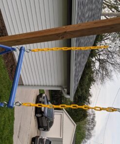 Jungle Gym Kingdom Swing Sets for Backyard, Monkey Bars & Swingset Accessories - Set Includes 18" Trapeze Swing Bar & 48" Heavy Duty Chain with Locking Carabiners - Outdoor Play Equipment (Blue) Blue 24 81GZNFNaRFL