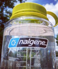 Nalgene Tritan Wide Mouth BPA-Free Water Bottle, Clear w/ Green Cap, 32-Ounces 31 81GZULupCWL 1