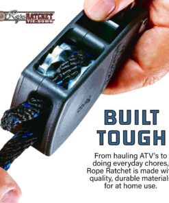 Rope Ratchet 10010 1/4 Inch 8 Feet Long Super Duty Adjustable Rope Clip Tie Down 150-lb Capacity (1 Ratchet Only) 8ft 10 81GZUgutEbL