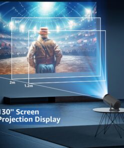aubor Mini Projector, Support 1080P Smart Portable Projector with 5G WiFi and Bluetooth, 10000 Lumen,Auto Keystone Correction, Premium 360 Sound, 40"-130" Screen Video Projector (Steel Gray) Steel Gray 12 81GZqMmzmXL