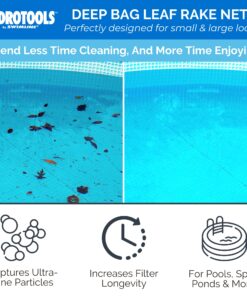 SWIMLINE HYDROTOOLS 8040 Leaf Net For Inground Above Ground Pool Pond | Extra Large Skimmer Net Cleaning Tool & Ultra Fine Deep Mesh Bag | Durable Reinforced Plastic Frame | For Debris Bugs Pickup Heavy Duty (Molded) 16 81Ga4RnF6iL