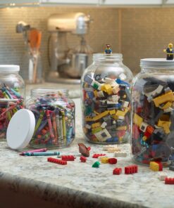 1790 Large Glass Jars with Lid - Wide Mouth 1 Gallon Glass Jar with Lid - Glass Gallon Jar for Kombucha & Sun Tea - Gallon Mason Jars are Large Glass Jars with Lids 1 Gallon for Food Storage - 2 Pack 29 81GaAaQVZRL