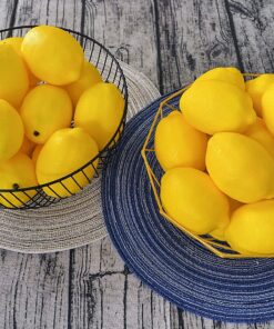 JEDFORE Fake Fruit Home House Kitchen Party Decoration Artificial Lifelike Simulation Yellow Lemon 10pcs Set 10 Pcs - Large Size 26 81Gajfy0ePL