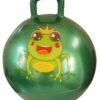 AppleRound Hippity Hoppity Hopball with Ball Pump, 18in/45cm Diameter for Age 3-6, Kangaroo Bouncer, Space Hopper Ball with Handle for Children, Printed Design Frog 37 81Gb11P249L