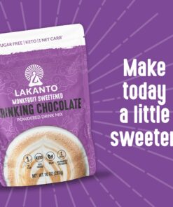 Lakanto Sugar Free Drinking Chocolate - Cold or Hot Cocoa Powder Mix, Shelf Stable Probiotics, Monk Fruit Sweetener, Keto Diet Friendly, Vegan, Dutch Cocoa, Gourmet Taste (Original - 10 oz) Original Chocolate 10 Ounce (Pack of 1) 24 81GbNam9G7L