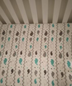 Stretchy Fitted Crib Sheets Set BROLEX 2 Pack Portable Crib Mattress Topper for Baby Boys Girls,Ultra Soft Jersey,Full Standard,Elephant & Whale Grey Teal 34 81GcRdSjrWL 2
