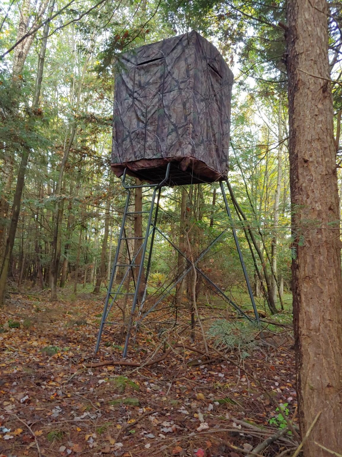 Guide Gear Elevated Deer Hunting Blind, Camo Tent For Tower Stand, 2