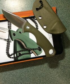 TONIFE Fixed Blade Neck Knife Full Tang 4-5/8 Inch Overall with Kydex Sheath and Ball Chain (Army Green) Army Green 21 81GdTnOWVyL