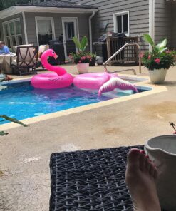 Jasonwell Giant Inflatable Mermaid Tail Pool Float with Fast Valves Summer Beach Swimming Pool Party Lounge Raft Decorations Toys for Adults Kids (Pink) Pink - XL 28 81Ge7yG9bgL