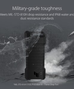 ASUS TUF Gaming A1 External M.2 NVMe SATA PCIe SSD Enclosure - USB-C, M.2 Q-Latch for Easy Installation, Drop Resistance, IP68 Water and dust Resistance, PS5 and Xbox Support,Black 15 81GerZ QML