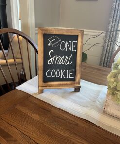 HBCY Creations Rustic Torched Wood Tabletop Chalkboard with Legs/Vintage Wedding Table Sign/Small Kitchen Countertop Memo Board/Antique Wooden Frame (9.5” x 14” Inches) (Torched Brown) 2- Torched Brown 9.5" x 14" 29 81GfAnEJSvL