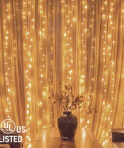 Twinkle Star 300 LED Window Curtain String Lights Wedding Party Home Garden Bedroom Outdoor Indoor Wall Decorations, Warm White *Warm white 28 81GhcLReokL