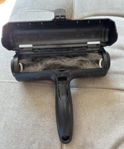 Chom Chom Roller Pet Hair Remover and Reusable Lint Roller - Black ChomChom Cat and Dog Hair Remover for Furniture, Couch, Carpet, Clothing and Bedding - Portable, Multi-Surface Fur Removal Tool 37 81Gj74x2GmL