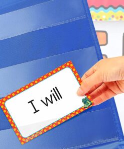 EAMAY Standard Pocket Charts, Clear 10 Pocket Chart for Teacher Lessons in a Classroom or Home Use – Fits Standard 3” Sentence Strips and Word Cards, Blue 14 81GjcmIAHL