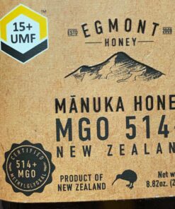 EGMONT HONEY Manuka Honey MGO 514+ UMF 15+ – NON-GMO, Kosher, Recycled plastic jar, Traceable 100% Pure Authentic New Zealand Honey 8.8oz (250g) 250.0 Grams 23 81GlDIUmOlL