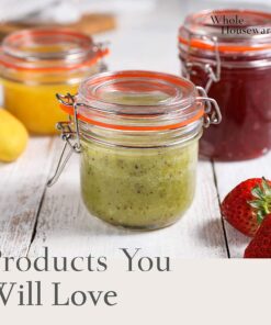 WHOLE HOUSEWARES 24 oz Clear Canister Set with Beech Wood Lids | 2 pcs Food Storage Canister for Kitchen & Pantry Organization and Storage | Ideal for Grains, Sugar, Spices & Herbs set of 2 24oz 13 81GlGAEUiLL 4