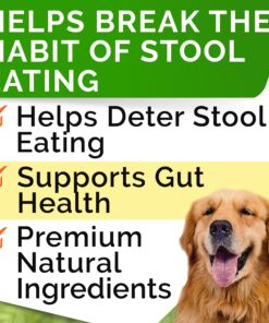 STRELLALAB No Poo Treats for Dogs - Coprophagia Stool Eating Deterrent - No Poop Eating for Dogs - Digestive Enzymes - Gut Health & Immune Support - Stop Eating Poop - Bacon Flavor 240 Chews 240 Ct (2pack) 8 81GleJsaReL