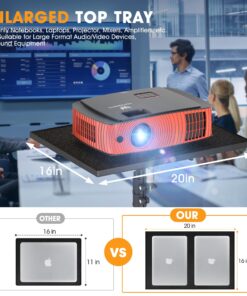 Alternative view of DECOSIS Projector Stand Tripod with Enlarged Tray (20"x16"), Laptop Tripod Stand Adjustable From 22" to 46.5" with Gooseneck Phone Holder for Office, Home, Stage, Studio, DJ Racks, Musical Instruments Extra large Tray(20"x16")