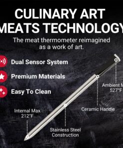 MEATER Plus: Long Range Wireless Smart Meat Thermometer with Bluetooth Booster | for BBQ, Oven, Grill, Kitchen, Smoker, Rotisserie | iOS & Android App 30 81Gpfa8DOzL