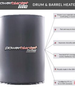 Powerblanket PBL55F Full Coverage Drum Heating Blanket, 55 gal/208 L Fits 55-Gallon Full Coverage Drum/Barrel Heater 21 81GrD1W032L