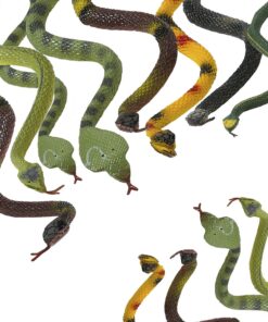 Kicko 12 Pack of 14 Inch Assorted Rubber Toy Snake - Soft Flexible Realistic Fake Floating Plastic Snakes - Colorful Bulk Small Sizes Set for Reptile School Collection, Birthday Party, Halloween Props - Image 5