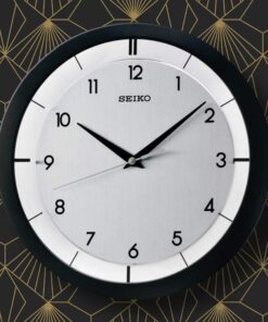 Alternative view of SEIKO 11 Inch St James Brushed Metal Wall Clock, Black