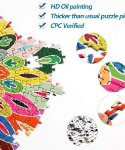 Bgraamiens Puzzle-Blooming Color-1000 Pieces Gradient Puzzle Color Challenge Blue Board Round Jigsaw Puzzles 34 81Gsb4y I8L