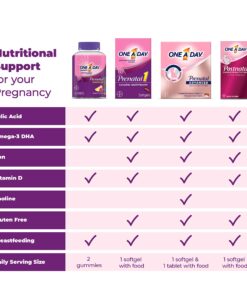 One A Day Women's Prenatal 1 Multivitamin including Vitamin A, Vitamin C, Vitamin D, B6, B12, Iron, Omega-3 DHA & more, 30 Count - Supplement for Before, During, & Post Pregnancy Unflavored 30 Count (Pack of 1) 21 81GtDaNscNL