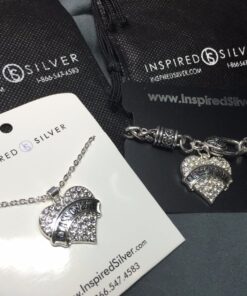 Inspired Silver - Silver Pave Heart Charm 18 Inch Necklace with Cubic Zirconia Jewelry Class Of 2016 31 81GtPP7kNEL