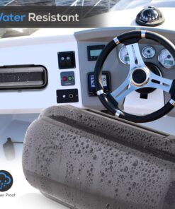 Pyle Water Resistant Marine Stereo Cover - Smoke Colored Heavy Duty Boat Radio Protector Shield with Flip-up Door & Spring Loaded Release - Mounting Gasket Included - Pyle PLMRCB1 Black Standard Packaging 19 81GwAF fZnL 2