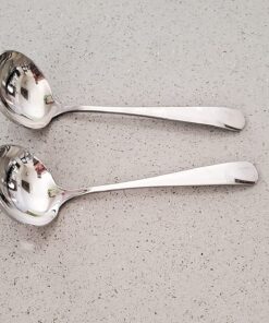 Wenkoni Small Soup Ladles,Sauce ladles,Gravy Soup Spoon Ladles,2 Pack SUS 304 Non-magnetic Stainless Steel 7.6" Round Ladles (Color:Silver). Silver-2Pcs 17 81GxFv 6RvL