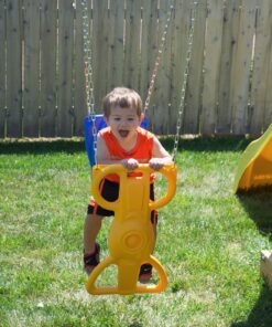 Swing-N-Slide Wind Rider Glider Swing, No Swing Hangers Yellow/Blue, 72" H x 14" W x 25" L 18 81Gxfi0Lg9L