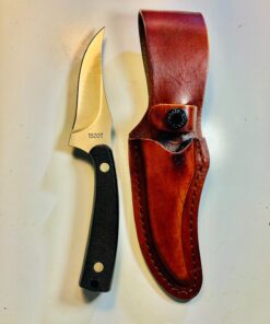 Old Timer 152OT Sharpfinger 7.1in S.S. Full Tang Knife with 3.3in Clip Point Skinner Fixed Blade, Black Sawcut Handle, and Leather Belt Sheath for Hunting, Camping, Skinning, EDC, and Outdoors 58 81Gxh9V6mlL