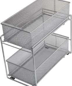 YBM Home Silver 2 Tier Mesh Sliding Spice and Sauces Basket Cabinet Organizer Drawer 2304 1 11 81Gzsl6dzkL