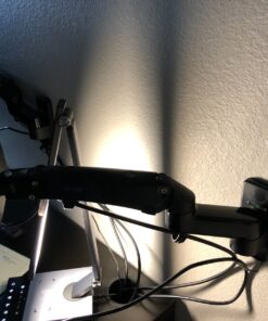 HUANUO Ultrawide Monitor Wall Mount for up to 34 35 inch Flat Curved Screens, Single Wall Mount Monitor Arm Holds 26lbs Max, Height Adjustable Full Motion Gas Spring Vesa Mount, Max 200x200mm, HNWSS4 53 81H cTcVIhL