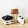 Woven Nook - Modern & Luxurious 18" x 18" Decorative Leather Throw Pillow Covers - Durable Quality & Machine Washable - 100% Polyester Faux Leather, Zulu Design - 4 Pack 18 x 18-Inch Zulu - Black, White, Grey, Brown, Neutral 12 81H jIuWAiL